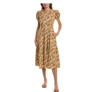 Gorgeous Madewell Libby Floral Midi Dress - neutral colour. Fits TTs.